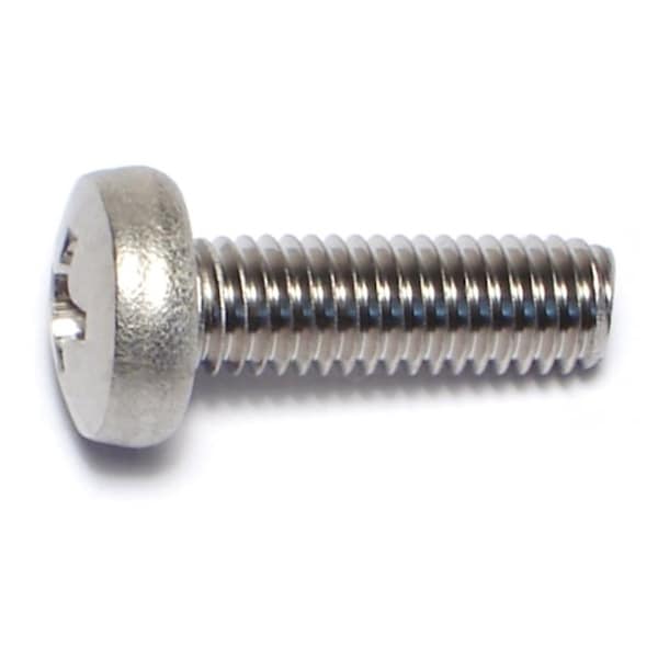 Midwest Fastener M5-0.80 x 16 mm Phillips Pan Machine Screw, Plain A2 Stainless Steel, 100 PK 55063 - main